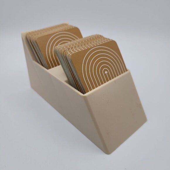 1964 Probe Game Replacement Brown Cards 96 Piece Set Plastic Holder Vintage - Picture 2 of 5